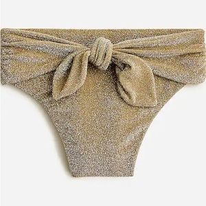 NWT Gold J.Crew High-cut Tie-waist Bikini Bottom XXS